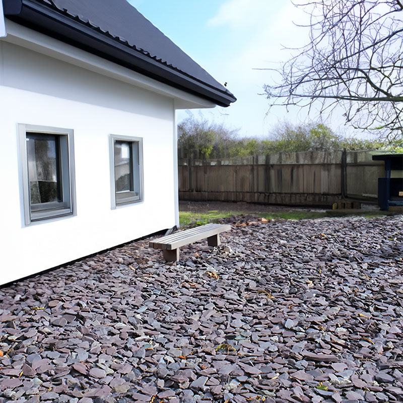 20mm Plum slate next to a building.