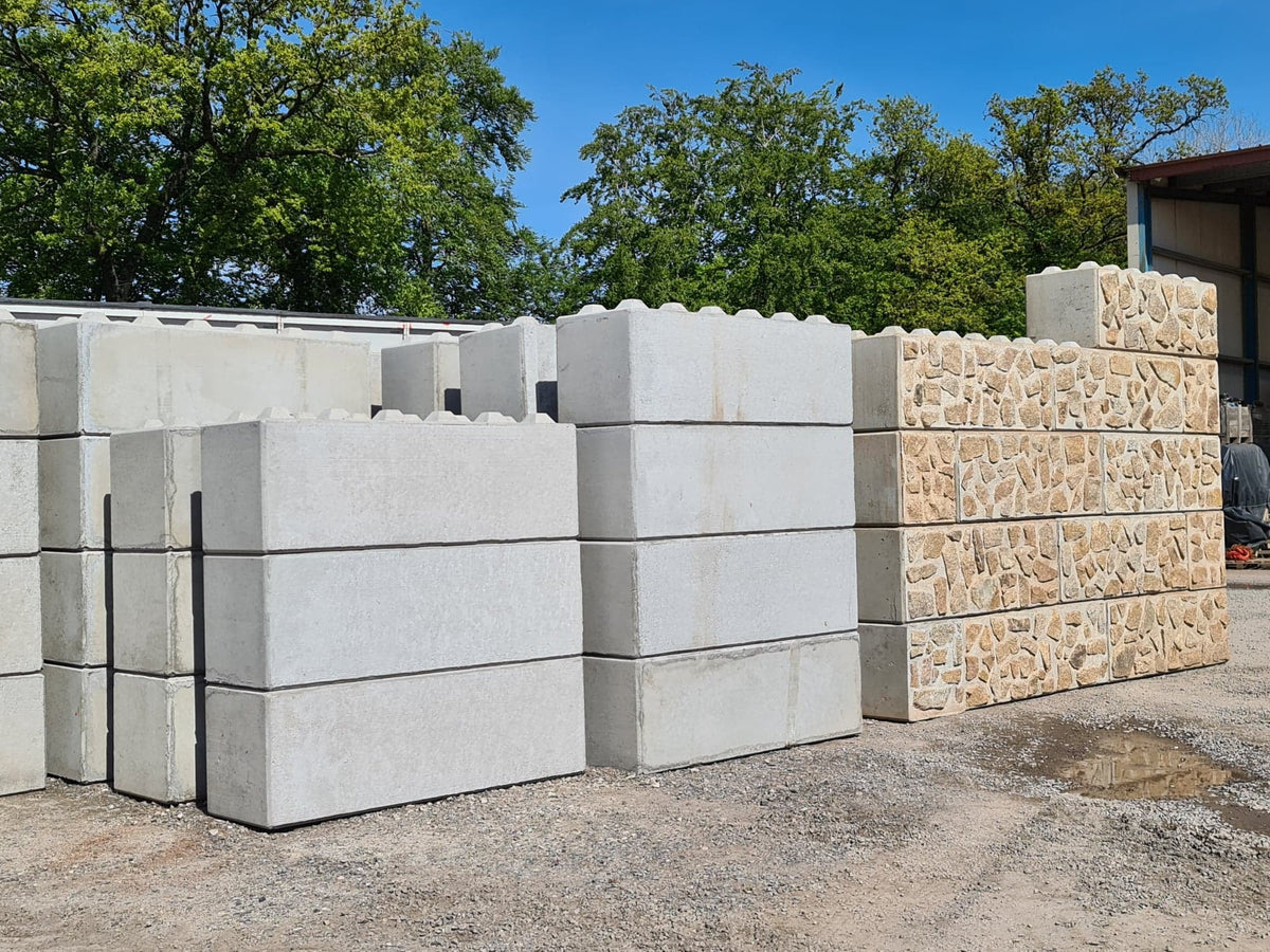 Concrete lego blocks.